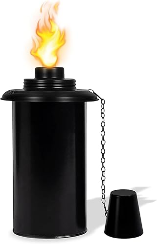 Miniatura 1 de Recipiente de repuesto de antorcha de bambú de 12 onzas con mechas y cubiertas, iluminación decorativa al aire libre para césped, patio, patio,