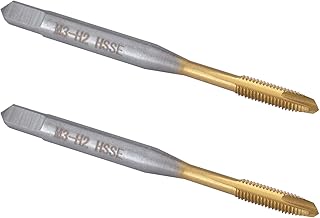 2pcs M3 Spiral Point Tap, HSS Titanium coating M3 x 0.5 Spiral Point Plug Threading Tap