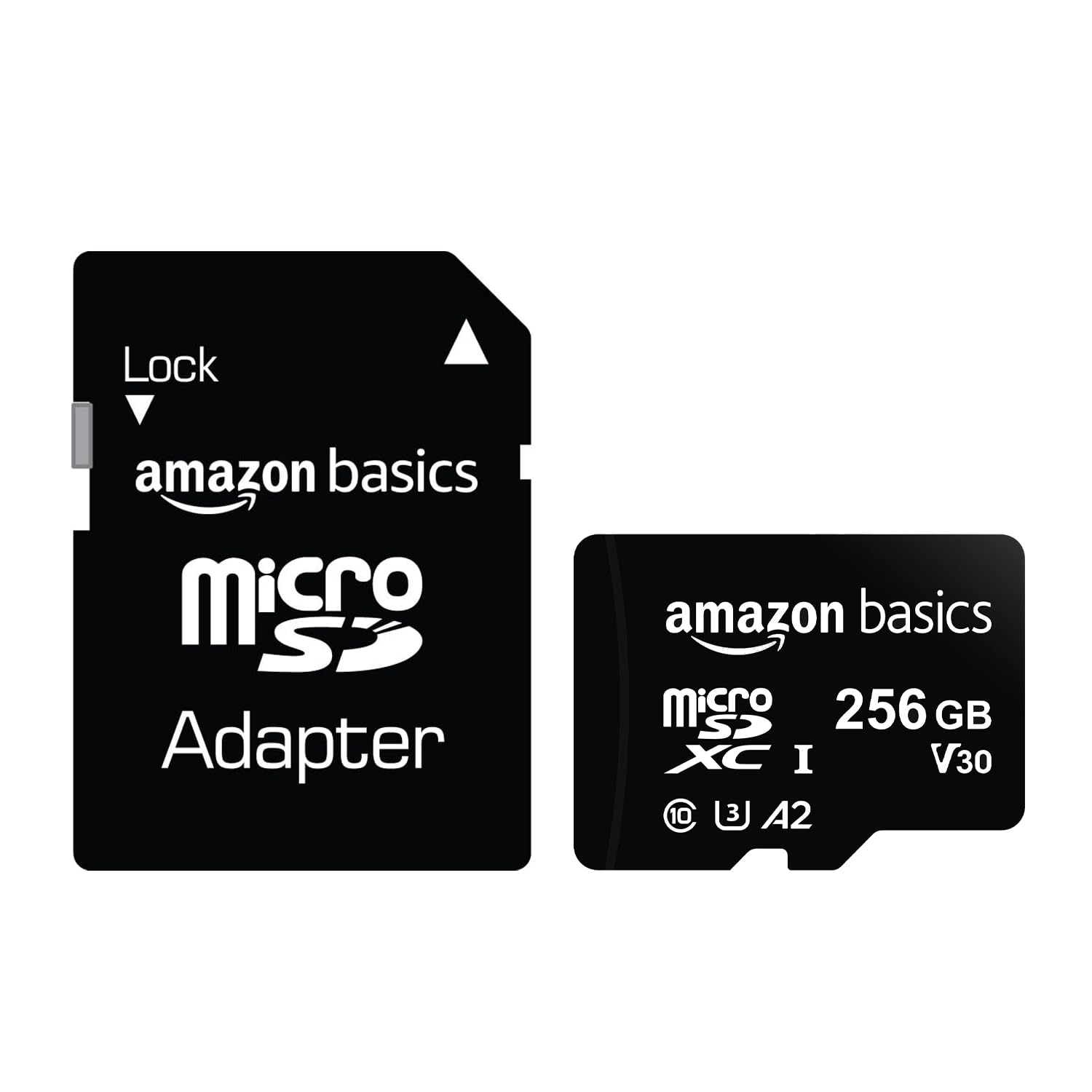 Amazon Basics 256GB MicroSDXC Memory Card with Full Size Adapter
