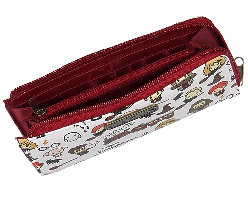 Bioworld Harry Potter Wallet Allover Chibi Character Zip Closure Faux Leather Wallet2