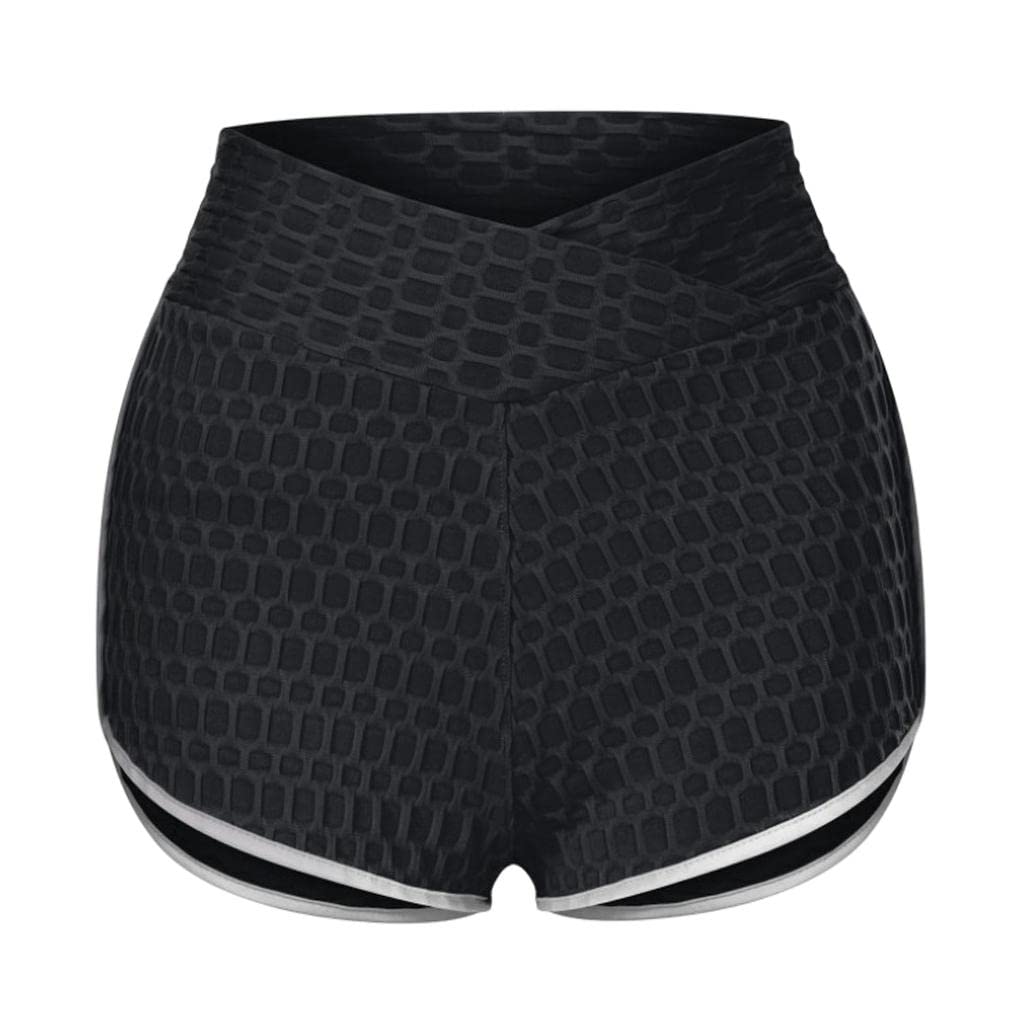 Women High Waist Yoga Shorts Home Gym Sports Fitness Black XXL|Clothing, Shoes & Accessories | Womens Clothing | Shorts-image-47