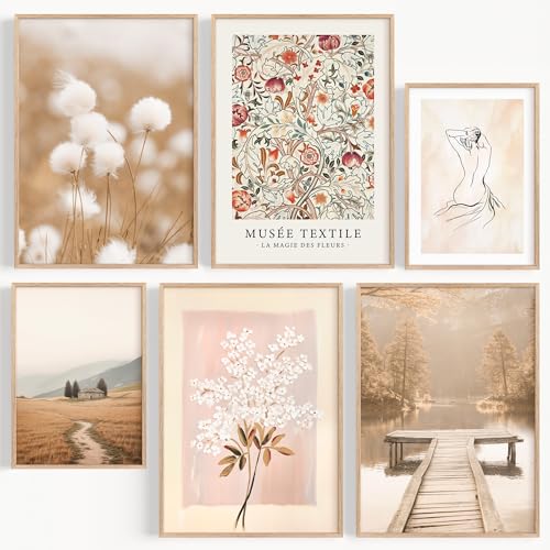 OHBIMBA® 6 Laminas Decorativas Pared (SIN MARCO) Cuadros Decoracion Salon Modernos Dormitorios Posters Para Cuadros Decorativos Decoracion hogar Habitacion Mar Playa - 4 de 30x40cm + 2 de 21x30cm