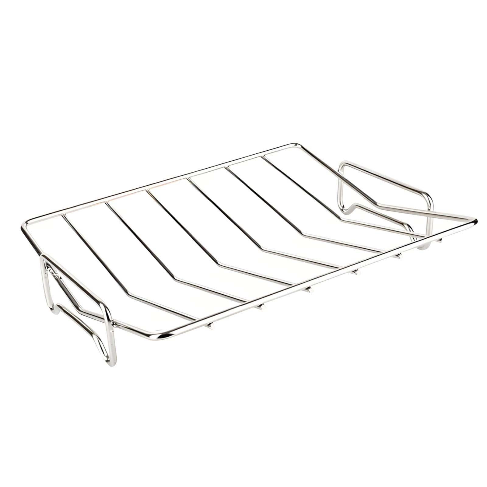 HDOYTXXM Multifunctional V Rack for Meat Roasting Poultry Stainless Steel Construction Size 13x10x2.25 Inches Grills Compatible Outdoor Cooking Rack