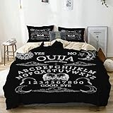 SmallNizi Juego de sábanas y Fundas nórdicas, Beige, Fondo Demonio ouija, Microfibra con 2 Fundas de Almohada 50x80