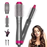 Brosse Soufflante,5 en 1 Brosse Sèche-Cheveux & Volumateur,Brosse à Air Chaud Négatif Ion Multifonctionnel,Brosse Lissante Chauffant pour Lisser, Sécher, Boucler et Styler les Cheveux
