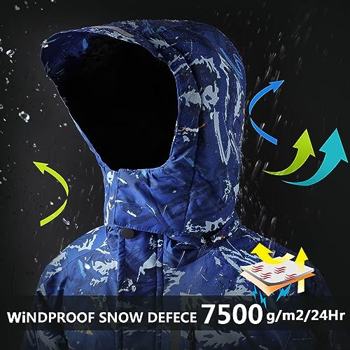 Chaqueta de esquí impermeable OHSNMAKSL de snowboard para niños con forro polar 4