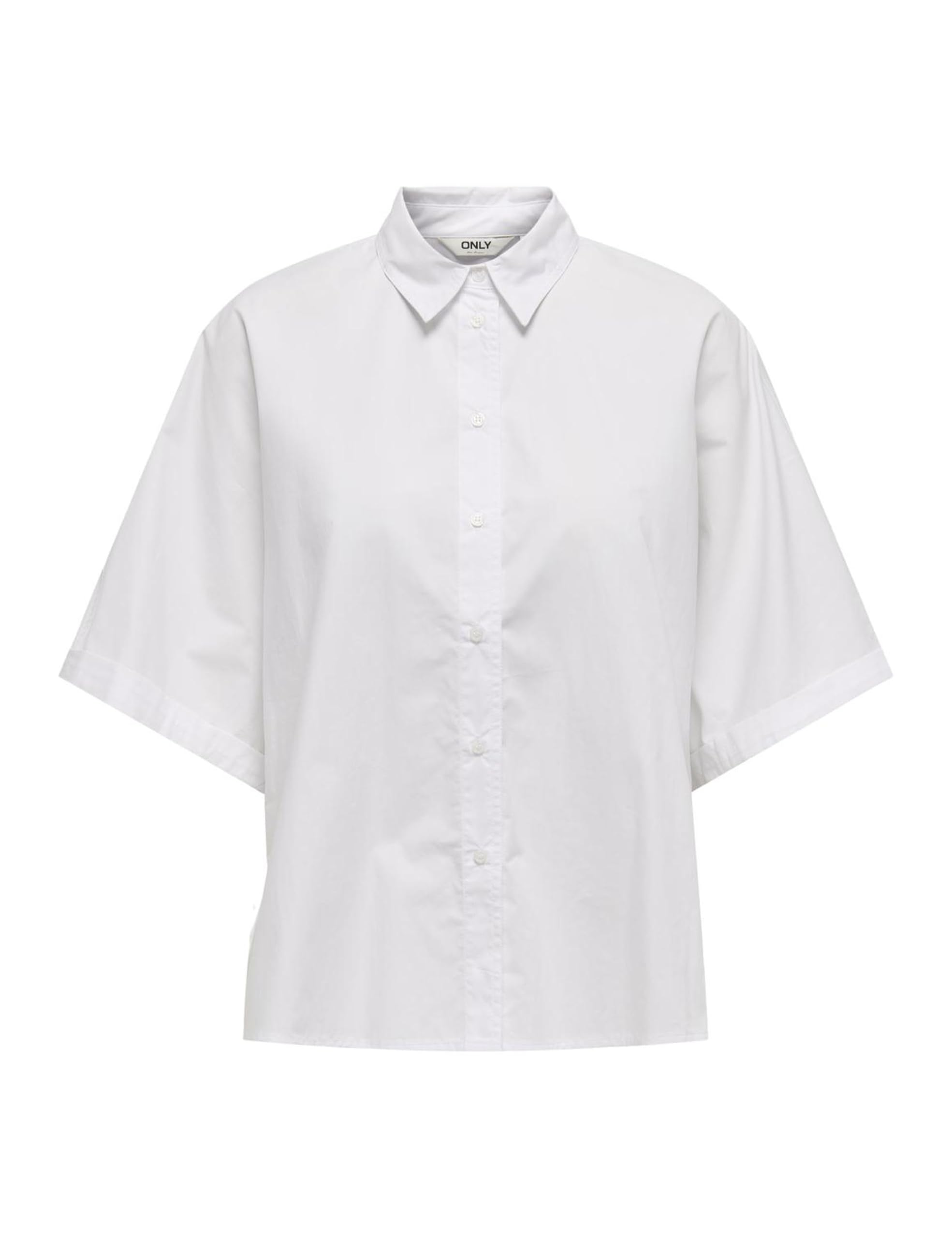 Onlmari Life SS Boxy Shirt WVN, Bright White, L