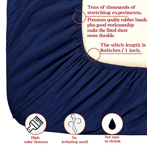 Ntbay AUSNTZHFS-QU-TO-NAVY Toddler Bedding Set - 4 Piece Soft And Breathable Crib Bedding Set thumb #3