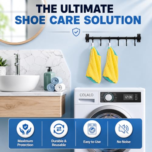 Image of LAXIS Shoe Washing Machine Bag to Wash Shoes in Washing Machine Shoe Laundry Bags for Sneakers, Reusable Shoe Cleaning Bag for All Shoe Sizes Fluffy Fiber with Side Zip - Yellow