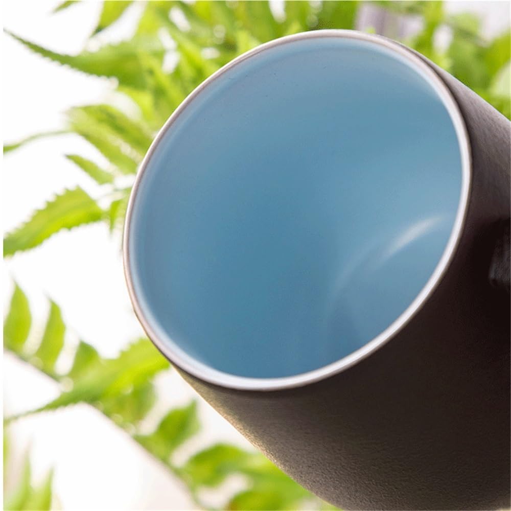 Tazas Taza con Tapa, Juego de 1 Taza café cerámica Filtro Interior, Capacidad 11.84 oz for la Oficina o for Regalar a Personas Mayores Tazas de Café(Negro)