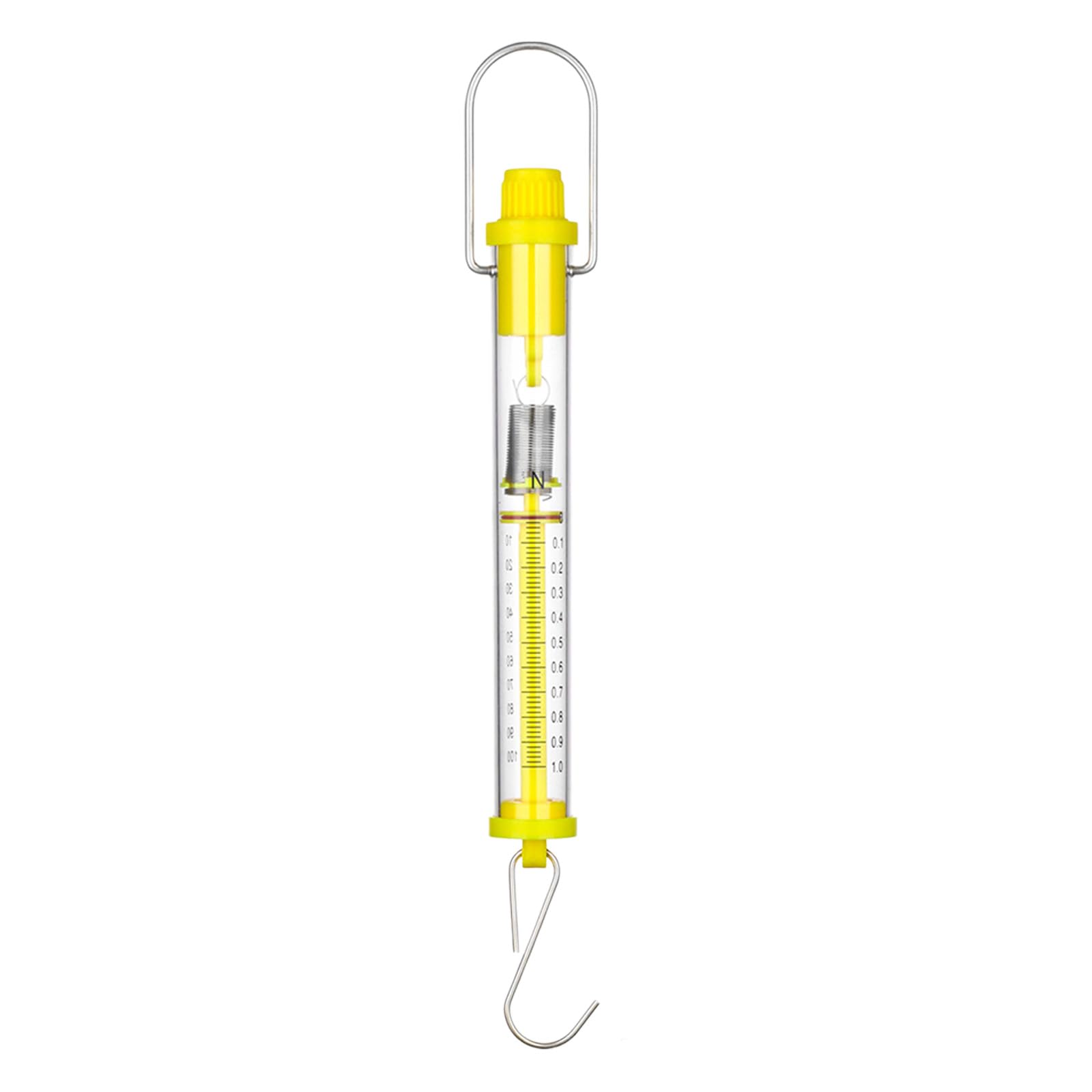 Cylinder Spring Scale Meter with Metal Base and Body for School Experiments Accurate Weight Measurement Laboratory Dynamometer Spring Scale
