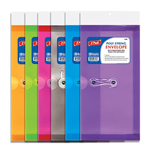 BAZIC Coupon/Check Size Poly String Envelope (3/Pack)