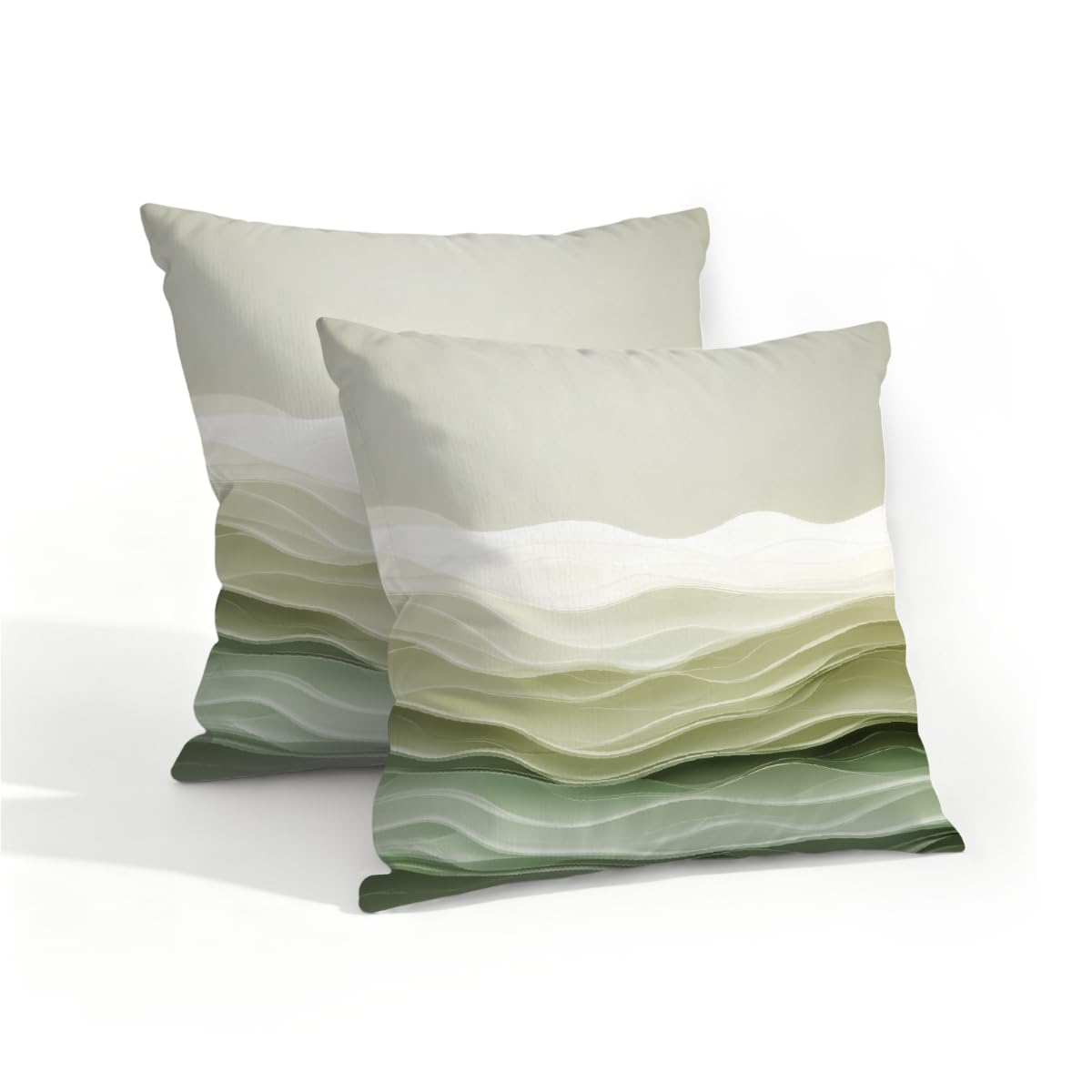 Outdoor Pillow Covers Waterproof Pillowcases 16x16in Set of 2 Abstract Ocean Wavy Lines Decorative Throw Cushion Case for Couch Sofa Garden Patio Furniture