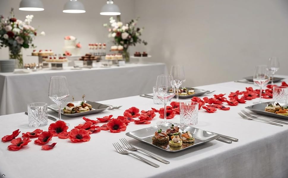 Amapolas de seda decorativas para centros de mesa y coronas de otoño en salones 3