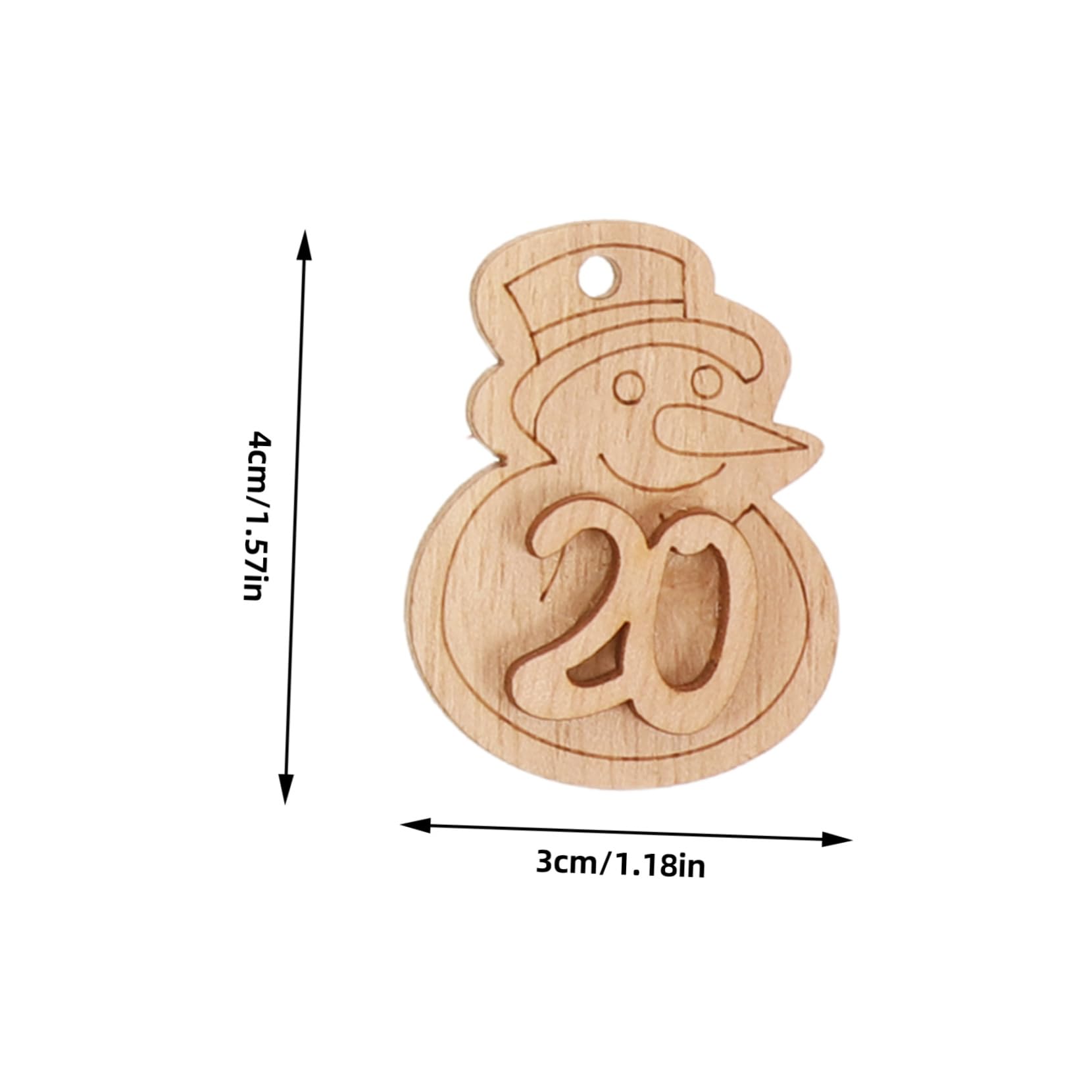 Cabilock 1 Jeu Pendentif Calendrier De Noël Décoration Forme Étiquettes De Numéro De Calendrier De L'avent Pendentif Suspendu en Bois Décor De Noël Beige 24 Pièces