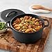 Amazon Basics Round Pre-Seasoned Cast Iron Mini Dutch Oven Pot with Lid and Dual Handles, 2-Quart, Black