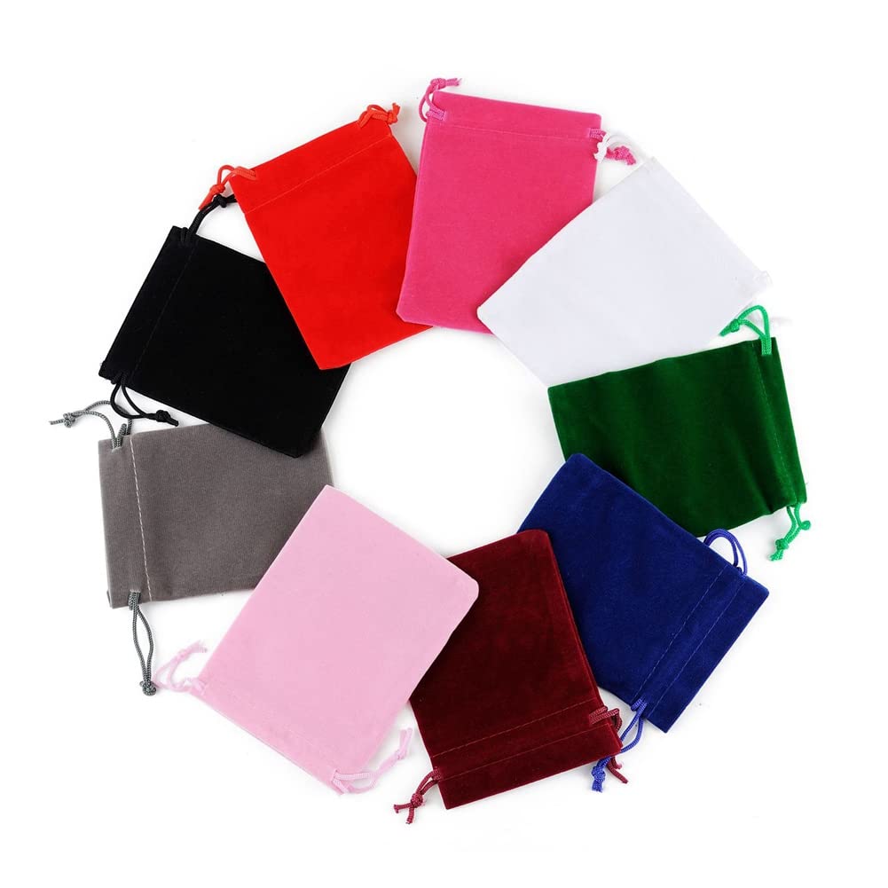 Sacchetti grandi in velluto, 10 pezzi, 30 x 40 cm, con coulisse, in velluto, per matrimoni, feste, confezioni regalo, colore nero