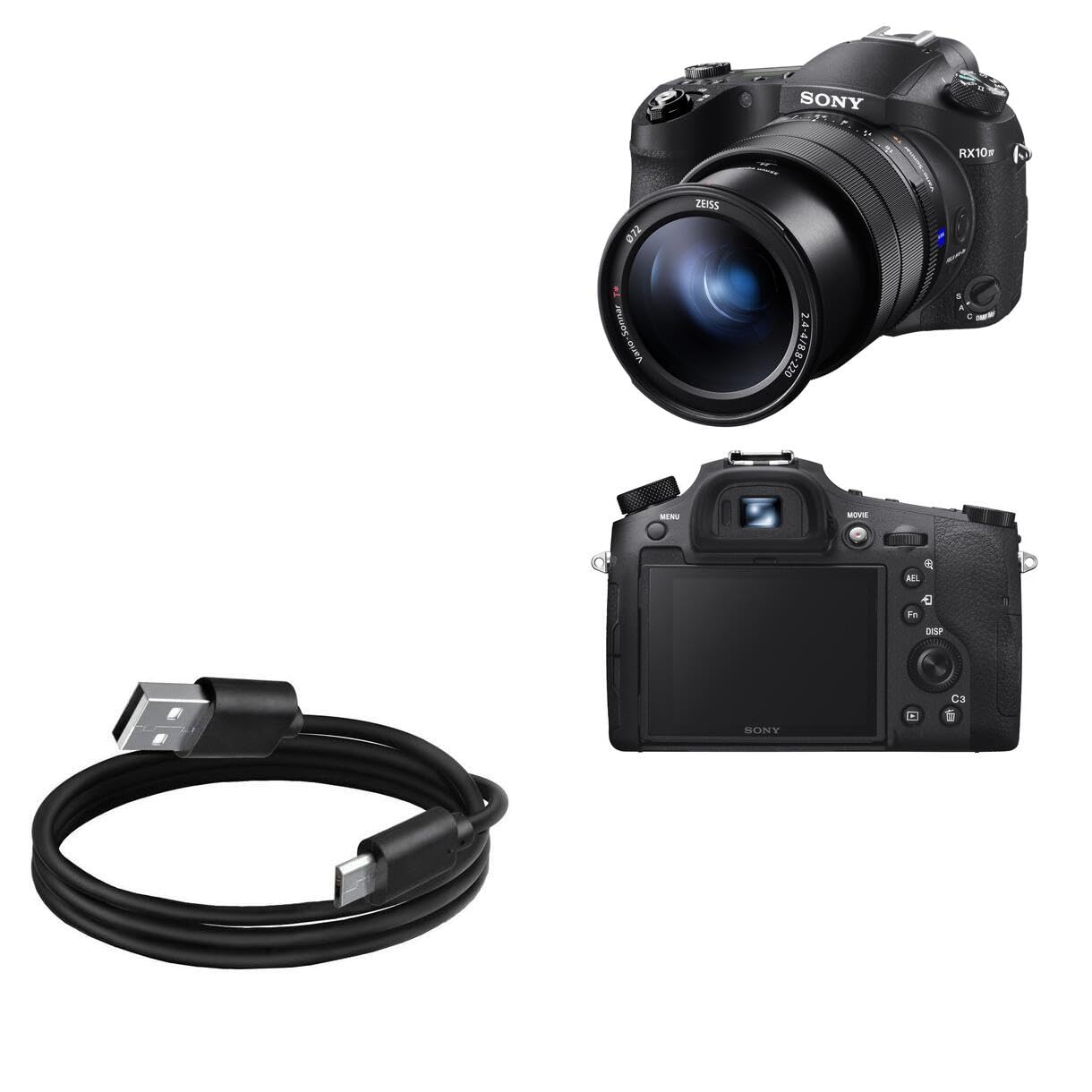 BoxWave Cable Compatible with Sony RX10 IV - DirectSync Cable, Durable Charge and Sync