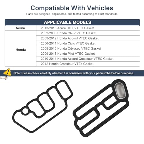 Image of 15815-R70-A01 15845-R70-A01 Cylinder Head Solenoid Valve Gasket Kit for Honda Acura RDX Accord /Accord CROSSTOUR /CROSSTOUR /Odyssey /Pilot 3.5L