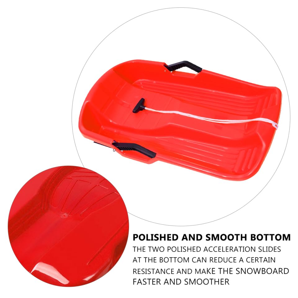 Abaodam Slitta da Neve in Plastica Ispessita 25 Pollici Leggera E Resistente con Impugnatura Antiscivolo per Bambini E Adulti Slittino da Neve Outdoor per E Sabbia