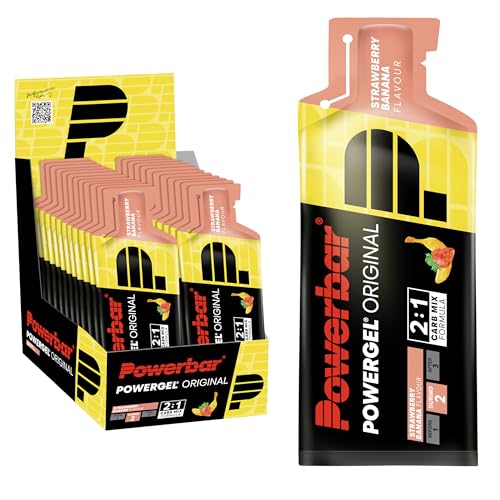 Powerbar - PowerGel Original - Strawberry-Banana - 24x41g - Gel energético alto en carbohidratos - Sodio - sin cafeína