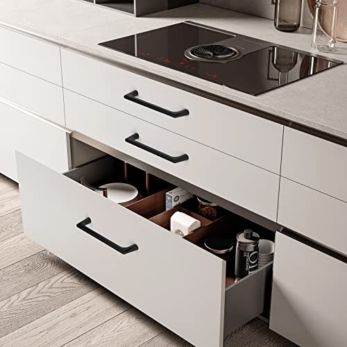 Image of Asidrama 30 Pack 5 Inch(128mm) Matte Black Cabinet Pulls Cabinet Handles Cupboard Handles Kitchen Cabinet Hardware for Cupboard Drawer Pulls
