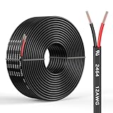 12 Gauge 2 Conductors 50FT Electrical Wire, Flexible Low Voltage PVC Copper Clad Aluminum Extension Cord for Car Speaker Wire, Car Lighting, LED Wire, Outdoor Lighting, Residential Wiring, 12V/24V DC