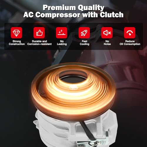 Image of cciyu Air Conditioning Compressor Fit for Honda for Accord 2.4L 2013-2017 | Replaces AC Compressor for Car 197303 Powerful Cooling Quiet Operation Zero Leak Durable Lowers Energy Consumption