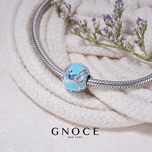 Image of GNOCE Ocean World Cute Animal Charm Beads,925 Sterling Silver Dangle Charms Fit Bracelets & Necklace, Hand-Finished Keepsake Travel Jewelry Gift for Women Men BBF