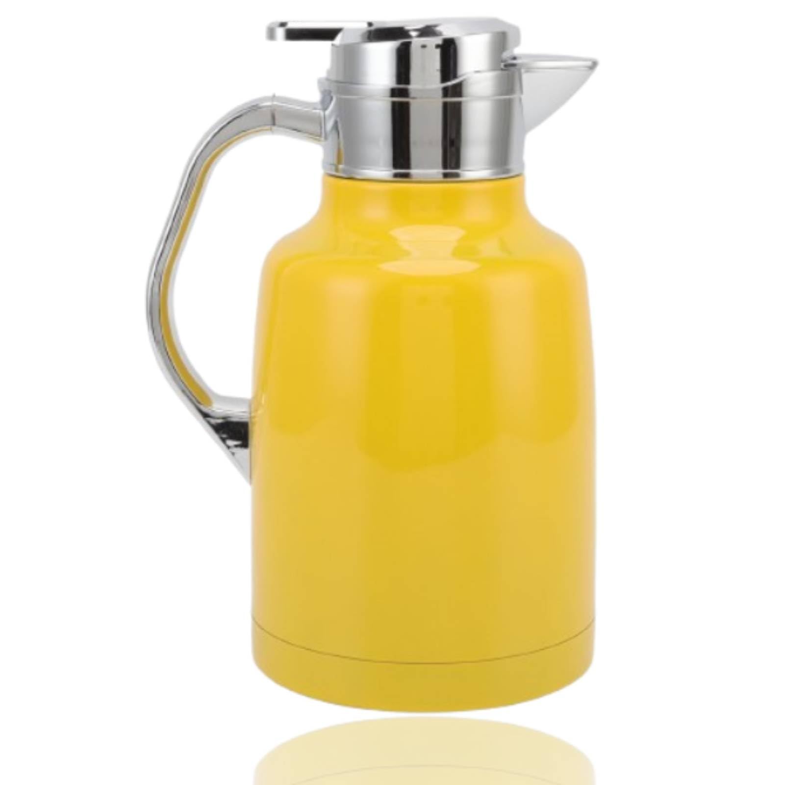 Caraffa termica per caffè, Teiera in acciaio inossidabile, Distributore termico per caffè e tè, Brocca termica per caffè, Bollitore, Bevande, Distributore di bevande calde per (Giallo)