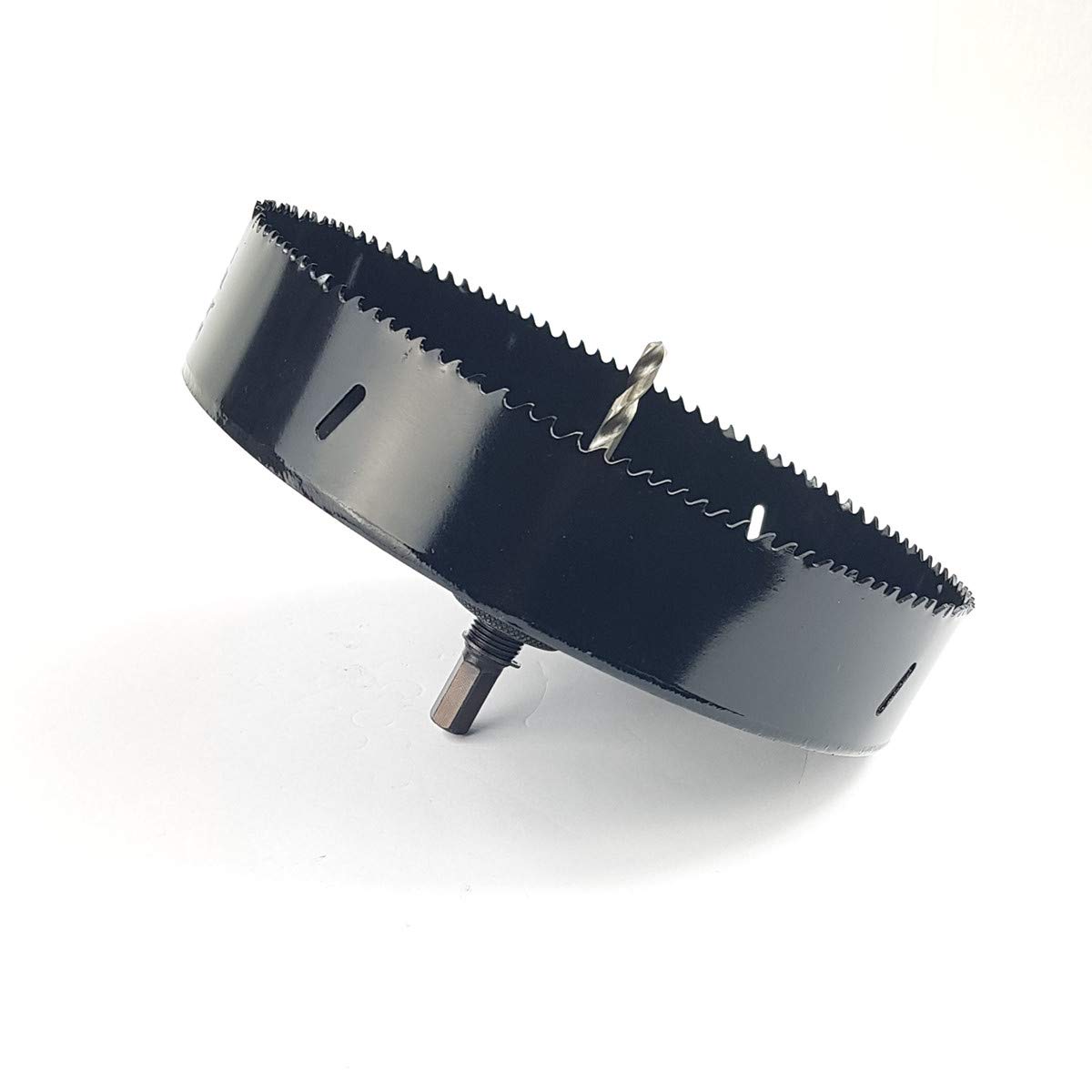Broca de corona Ø210 mm HSS-Bi-Metallbohrer Bohrkrone Lochkreisssäge con adaptador, profundidad de perforación 40 mm para acero, metales no ferrosos, madera y madera, etc. Bohrfux