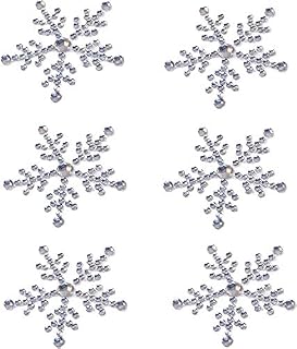 12 x Snowflake Sticker Embellishments Sparkly Resin Rhinestone Self Adhesive Stickers for Crafts Christmas Cards