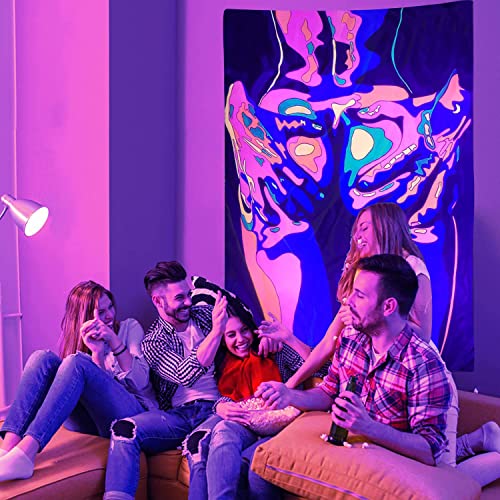 Qghot Blacklight Tapestry, Sexy Woman Art Tapestry, Women Ass Handcuffs Wall Tapestry For Living Room Bedroom Home Decorations 50X60Inches #TOP1