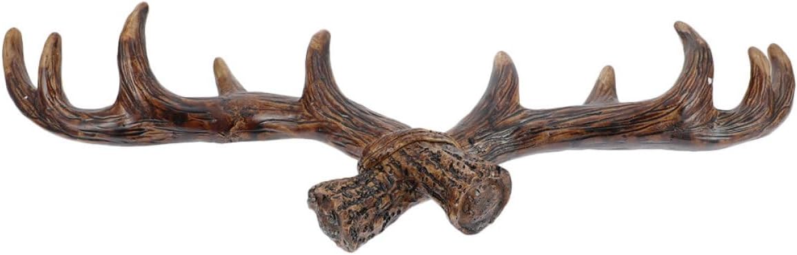 FUOYLOO Vintage Antler Wall Hooks Large Deep Rack Decorative Hanger Key Holder Rustic Home Wall Decor for Hanging Clothes Towels Hats