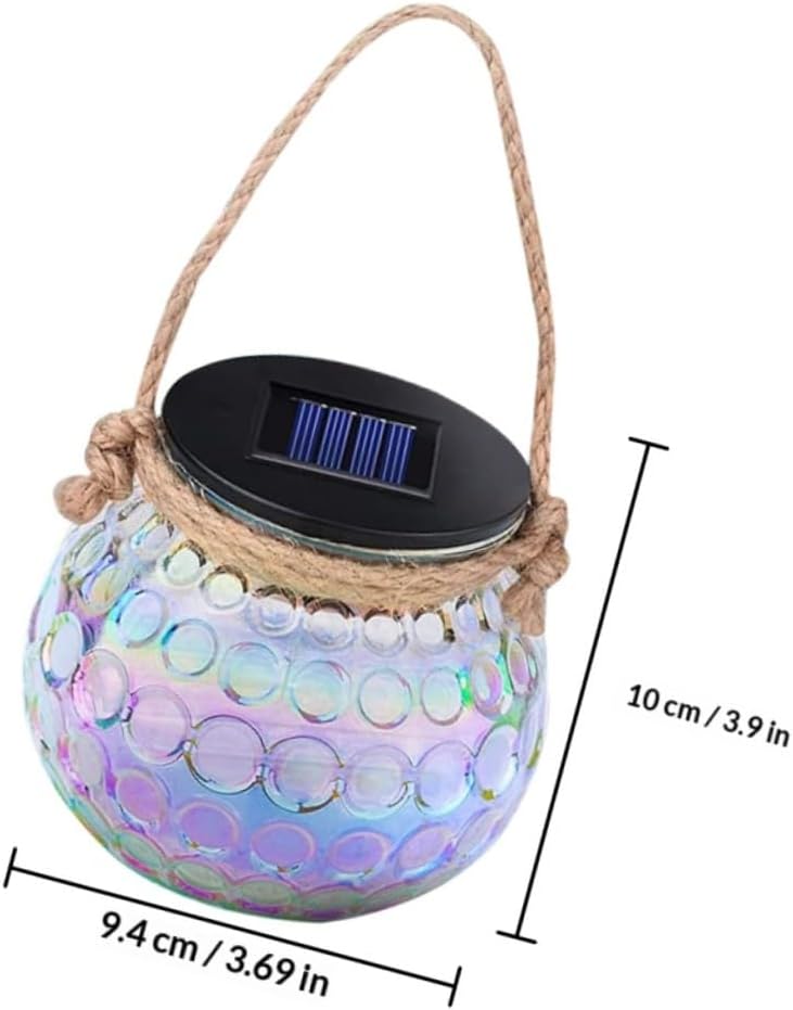 2pcs Hanging Decorative Solar Lanterns Outdoor Garden Glass Jar Lights Solar Powered Yard Patio Lighting