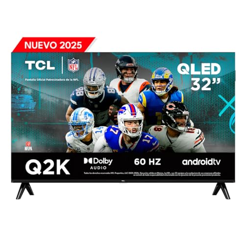 TCL Smart TV Pantalla 32' 32Q2K Android TV HD QLED Google Cast | Alexa | 2K HDR10| NITS 300 | Panel 60 Hz | Dolby Digital+