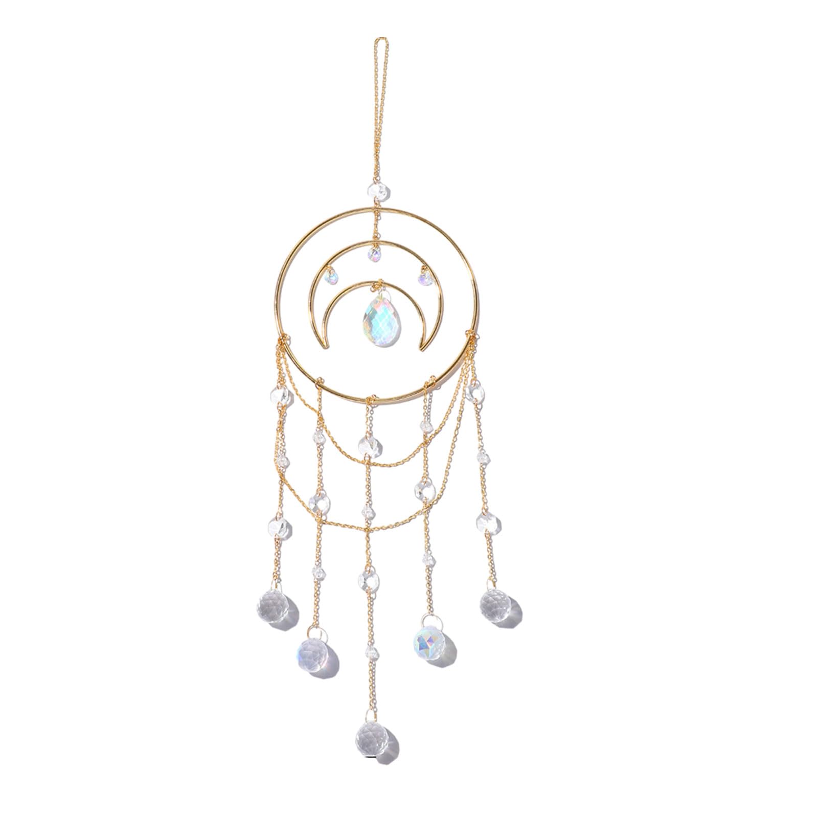Handwoven Pendant Crystal Ball Wall Hangings Ornament Home Decorations Wind Chimes Metal Ornament