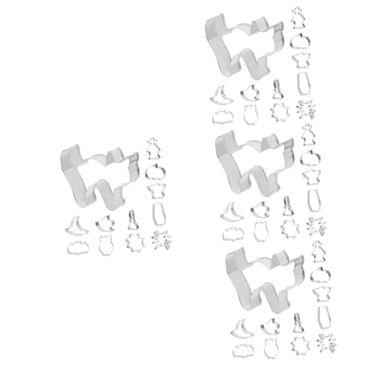 48 Stk Backform Kuchenform Ausstecher Im Halloween-stil Halloween-backzubehör -keksform Kürbis Ausstecher Mousse-ring Praktischer Keksausstecher Kekse Edelstahl 430 Silver PRETYZOOM