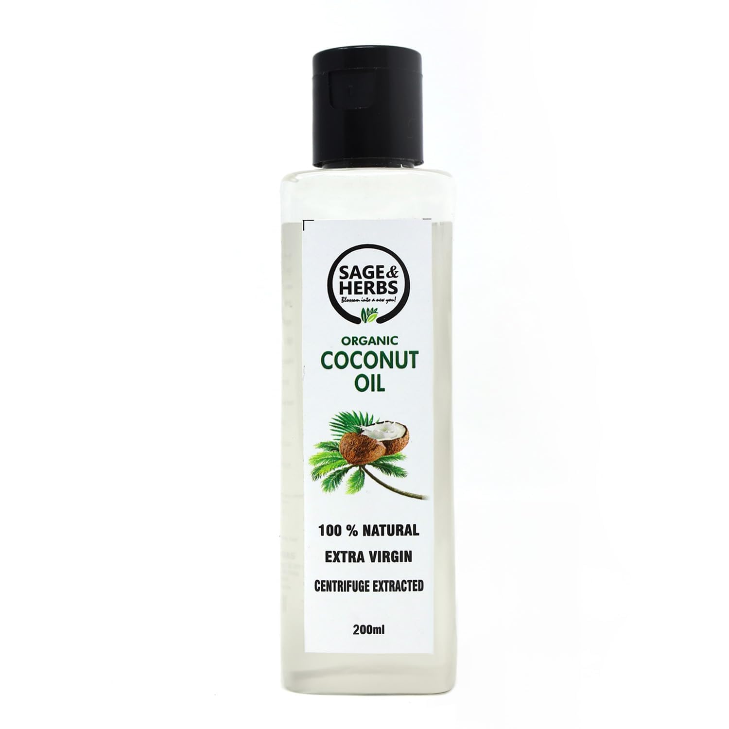 Sage & Herbs 100% Pure Cold Pressed Extra Virgin Coconut Milk Oil 200ml | Natural | Chemical-Free | Centrifuge |Unrefined | Nutrient-rich for Nourishing Hair, Skin, and Wellness, Baby Massage | Mouth pulling-picture-48