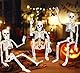 DIYDEC 6 Stück Halloween Deko Skelett, 40cm Ganzkörper Mini Hängende Skelett mit beweglichen Gelenken für Halloween Hause Party Garten Outdoor Dekoration