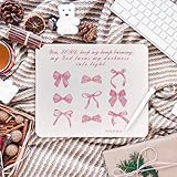 Preppy Coquette Pink Bow Christian Mouse Pad, Scripture Bible Verse Mouse Pads Mousepad for Home Office Dorm Laptop Computer Desk Accessories Supplies, Faith Based Gift for Women, 8.7×7.1 Inch