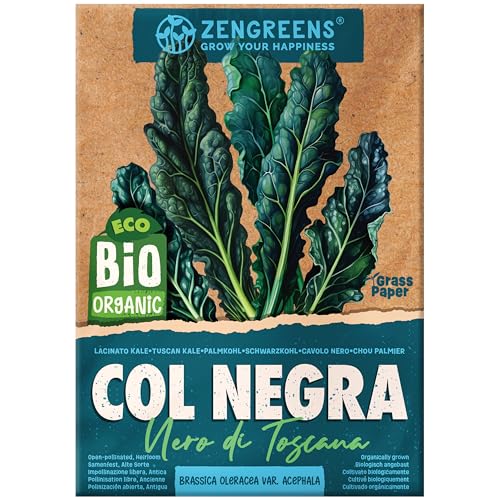 ZenGreens® - Semillas de col rizada lacinatobio - Semillas de verduras para cultivar fácilmente en el jardín, balcón o parterre elevado - Semillas de hortalizas - col - nero di toscana