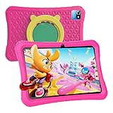 DUODUOGO Tablet Niños 10 Pulgadas, Android 12 GO, Tablet Infantil 4 GB RAM 64 GB/TF 128 GB ROM, iWAWA Juego Educativos Preinstalado Tablet PC, WiFi Kids Educativo Tablets con Funda de Silicona-Rosa
