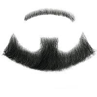 Vista 8 de 100% cabello humano atado a mano, con encaje invisible, barbas falsas, barba falsa y bigote para hombres, entretenimiento realista, drama, fiesta