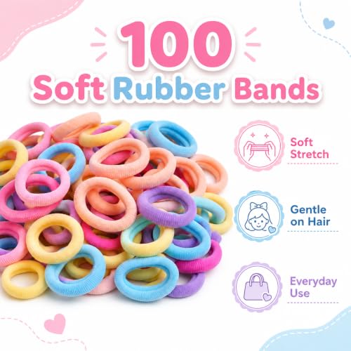 Image of 250 Pcs Hair Accessories for Kids Girls | Cute Baby Hair Clips, Theme Clips, Rubber Bands, Nancy Bands & Mini Claw Clips Combo | Hair Accessories for Baby Girl | Kids Hair Clips Set | Mixed Designs