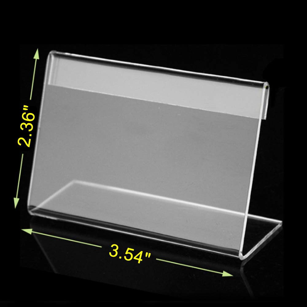 Muka 50 Stück Etikettenhalter Acryl Tischnamensschild Tischaufsteller Mini Schild Display- 4" x 5.9"