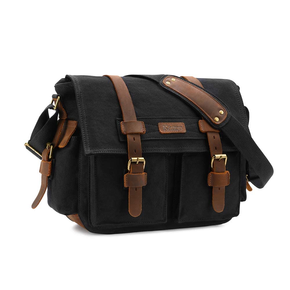 Amazon.com : Kattee Leather Canvas Camera Bags for Men