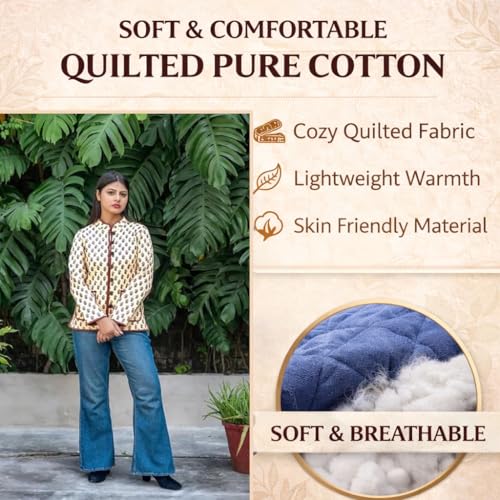 Image of Jackets for women | Cotton Quilted Reversible Short Jacket | Double Sided Warm Outerwear Coat for women |Jacket for women winter wear