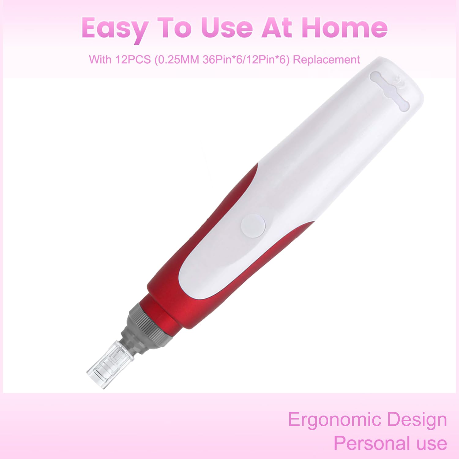 Microneedling Pen with 0.25mm Needles,Derma Roller Pen Kit,Microneedle Beauty Tool for Men Women Personal Use At Home