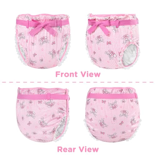 Image of Littleforbig Silky Adult Ribbon Omutsu Diaper Wrap Cover Washable Adjustable Reusable Waterproof - Bunnies & Bows Usagi